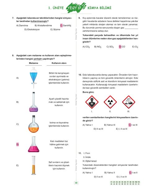 9 sınıf kimya konuları